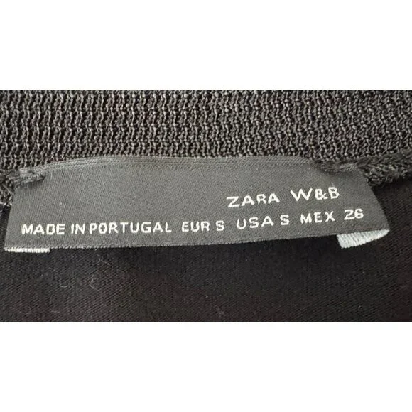 2/$25 Zara W&B Black Small Long Sleeve Top Round Neck Pullover - Picture 3 of 14